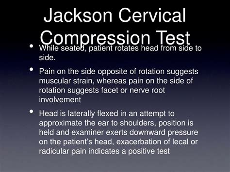 jackson compression test positive|foraminal compression test positive.